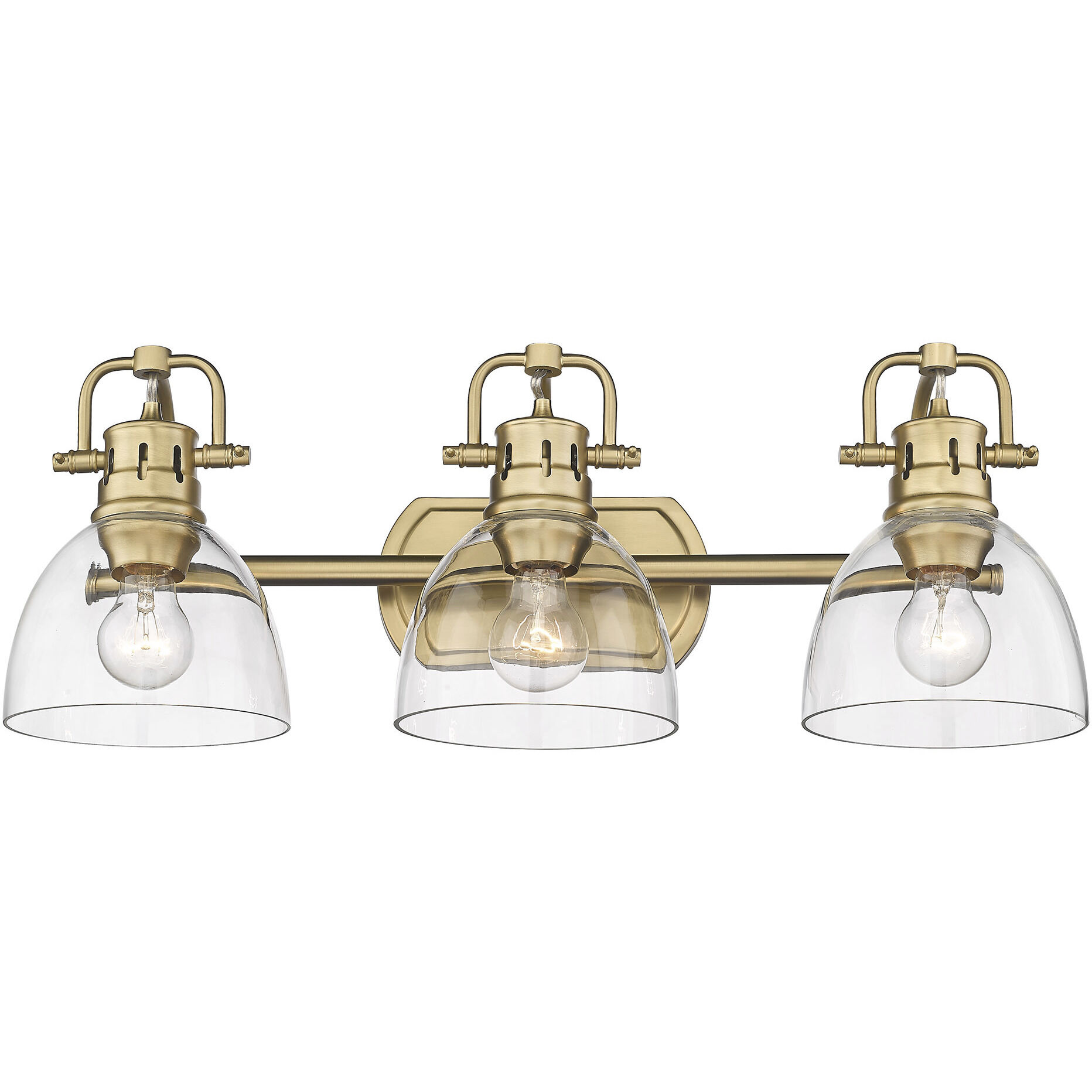 Golden Lighting 3602 BA3 BCB CLR Duncan 3 Light 25 inch Brushed Champagne Bronze Vanity Light Wall Light
